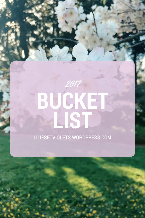 2017 Bucket List